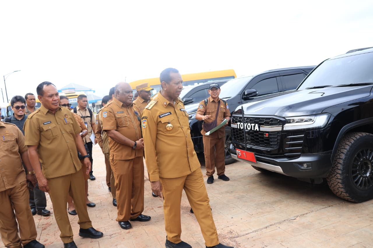 Perdana, Pemprov Papua Selatan Gelar Apel Kendaraan Dinas