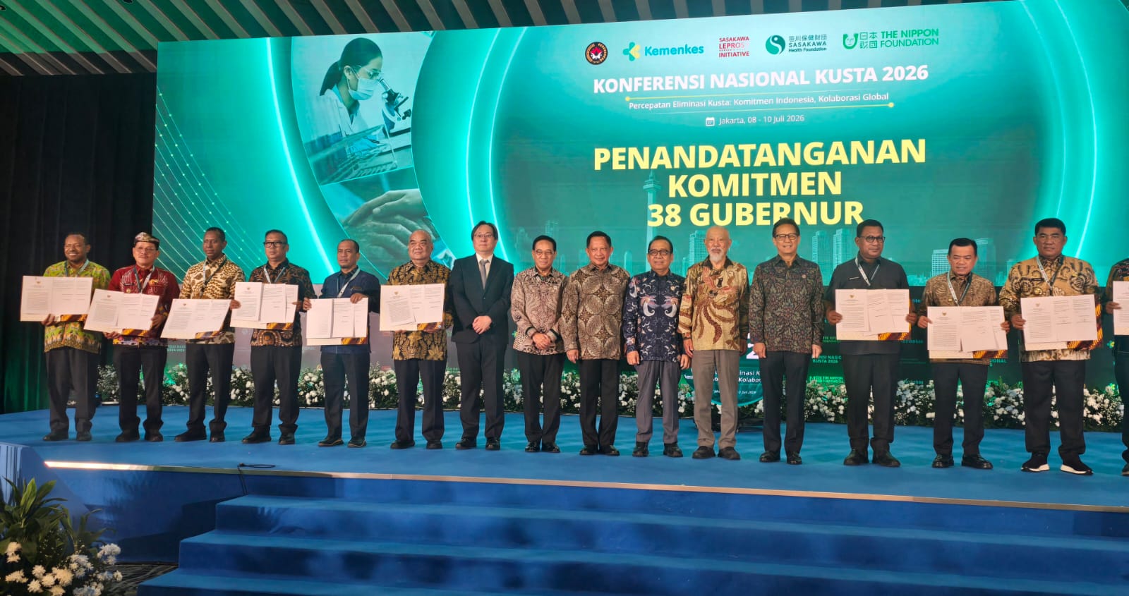 Gubernur Papua Selatan Apolo Safanpo Teken Komitmen Nasional Percepatan Eliminasi Kusta